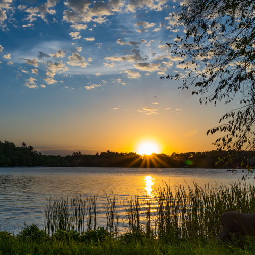 Sunset on Minnesota lake