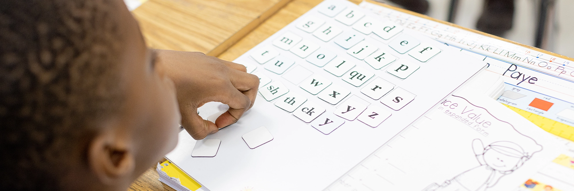 Student working on a reading assignment